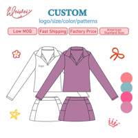 Conjunto de Yoga para Niñas de Alta Calidad, Cuello en V, Manga Corta, Falda con Cinturón y Lazos, Pantalones Cortos Integrados, Ropa Deportiva Personalizada
