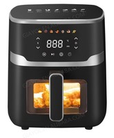 Friteuse à air électrique intelligente de luxe compacte 2026, 5L, 5.5L, 6.5L, 7L, avec fenêtre d'observation contrôlée par application, pour usage domestique