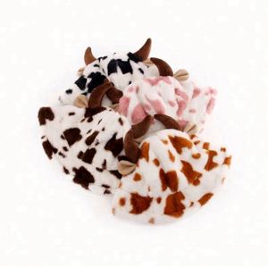 New Style Autumn Fashion Fuzzy Trendy Cow Pattern Print Plush Fisherman Warm Thick Winter Bucket <b>Hat</b> Women - Product Image 1