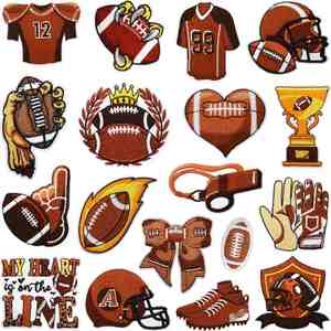 <b>Iron</b>-On Heat Transfer Computer Embroidery Rugby Badge Embroidered Patch with Thread for Clothing Decoration - Product Image 1