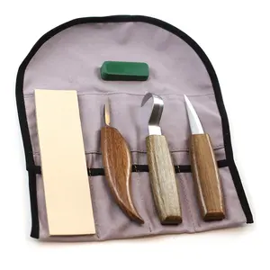 5pcs woodworking carving knife set with sail cloth bag packaging