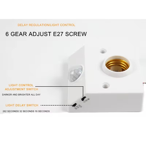 E27 hồng ngoại cơ thể con người cảm ứng chuyển đổi dẫn đèn bóng đèn tường tự động giữ ánh sáng PIR phát hiện chuyển động cảm biến vít cơ sở ổ cắm - Product Image 3