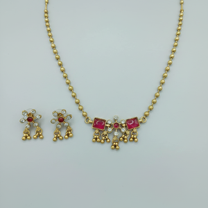 Women's Classic Brass <b>Gold</b> Plated Pearl Flower Choker Necklace <b>Set</b> Zircon Pendant Earrings Wedding Party Engagement Gift - Product Image 2