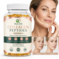 Gélules de collagène multi-peptides OEM avec vitamine C et acide hyaluronique pour la santé de la peau, des cheveux, des ongles et des articulations, anti-âge, 60 unités, vente en gros