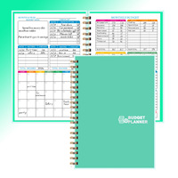 Carnet de planification budgétaire mensuelle Xiran A5, couverture en film PP estampillée or, reliure spirale personnalisée, lignage collégial, pour le travail et l'école