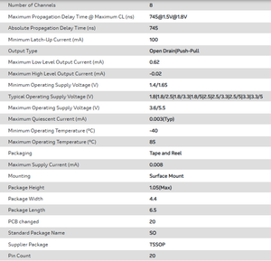 Nuevo Circuito Integrado Original TAIYAN T-I, Chip Convertidor TXS0108EPWR de 20 Pines, Temperatura de Funcionamiento de -40 °C a 85 °C - Product Image 6