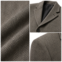 Blazer en tweed chevrons 350 GSM pour femme, col cranté, coupe ajustée, style britannique, logo personnalisé, OEM ODM, tailles XS-5XL