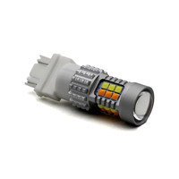 Bombilla LED blanca y ámbar para intermitente de coche, luz DRL con lente, 12V, 30SMD, 3030, BA15S, P21W, BAU15S, 1157, BAY15D, 3157, 7443