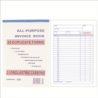Fiche de livraison personnalisée pour le commerce extérieur anglais, en pâte chimique couchée, autocopie, facture et carnet de reçus en deux exemplaires