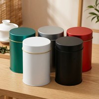 Boîte à thé imprimée multicolore à quatre couleurs avec couvercles imbriqués, hermétique et résistante à l'humidité, en fer blanc vide pour emballage alimentaire