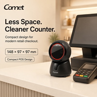 Lecteur de codes-barres omnidirectionnel 2D OEM, lecteur de codes QR, scanner de présentation de bureau A4 pour supermarché, USB RS232, logo personnalisé