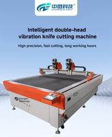 Machine de découpe manuelle à double tête Zhongcai à déplacement mutuel, couteau vibrant CNC haute précision, adsorption sous vide infrarouge