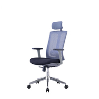 Appui-tête pivotant en maille Chaise de bureau Base en nylon Appui-tête Chaise de personnel Accoudoir fixe Réception Salle de réunion Chaise de bureau ergonomique