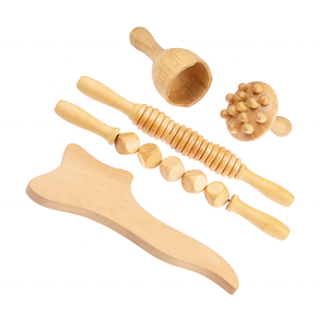Set de Masaje Anticelulítico de <span class=keywords><strong>Maderoterapia</strong></span>, Rodillo de Madera para Drenaje Linfático, Copas de Masaje de Madera - Product Image 1