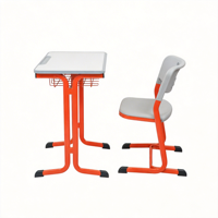 Bureau d'Écolier Moderne avec Design Confortable, Plateau Blanc, Pieds en Acier Jaune, Tiroir de Rangement Pratique