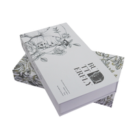 Boîte de rangement rigide de luxe, grande, blanche mate, beige, recyclable, en forme de livre, avec fermeture magnétique, doublure en éponge, emballage personnalisé pour appareil photo