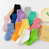 Chaussettes Enfants en Coton Côte Unies Colorées et Tendance, Meilleures Ventes, Personnalisées, Vente en Gros