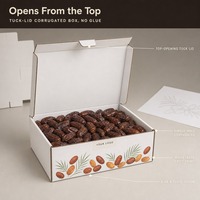 Boîte d'emballage ondulée personnalisée pour dattes, impression sur mesure, présentoir alimentaire, couvercle rabattable, carton simple paroi 3 plis, vente en gros, usine OEM