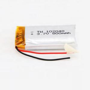 102040 800mah 3,7 v tamaño de alta capacidad recargable pequeño polímero de litio paquete de células de batería - Product Image 1