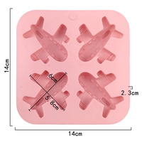 Moule en silicone INTODIY à 4 cavités en forme d'avion pour gâteaux, gelées, puddings, chocolats et savons faits main