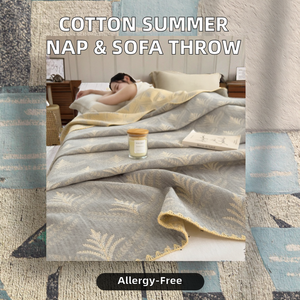 Manta fresca Manta de muselina de algodón 100% Artesanía suave <span class=keywords><strong>para</strong></span> dormitorio <span class=keywords><strong>Dormir</strong></span> acogedor Mejorar el estilo del hogar - Product Image 2