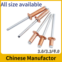 Rivetti Ciechi a Testa Bombata All'ingrosso per Fabbriche, Scatola da 3.2x12.7mm, Rivetti Ciechi a Punta Aperta in Acciaio Inossidabile 304, 1/8 X 1/2, Scatola DIN7337