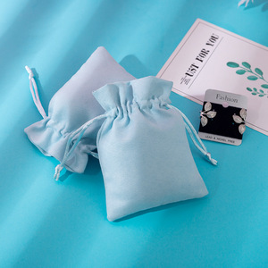 Light Blue Velvet <b>Drawstring</b> Bags 8x10cm 15x20cm Jewelry Packaging Storage <b>Pouches</b> For Rings Pendants Cosmetics Organizing - Product Image 1