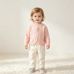 Cárdigan de punto <span class=keywords><strong>para</strong></span> bebé niñ<span class=keywords><strong>a</strong></span>, primavera-otoño, con aplique de conejo, suéter de punto calado, <span class=keywords><strong>abrigo</strong></span> suave de algodón <span class=keywords><strong>para</strong></span> niños pequeños, venta al por mayor - Product Image 1