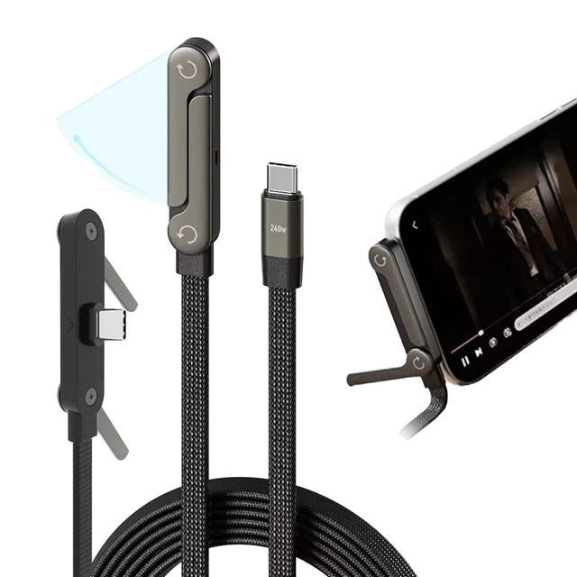 Wholesale High Quality Braided 1m USB C Type C Data Cable With Holder 240W Fast Charging 480Mbps Data Transfer Cable