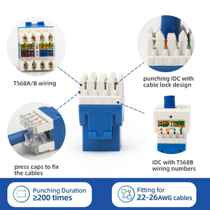 Conector Keystone <span class=keywords><strong>RJ45</strong></span> Cat 5e Cat 6 Cat 6a, Conector Modular Ethernet <span class=keywords><strong>RJ45</strong></span> UTP de 180 Grados, Conector Keystone Cat5e Cat6 Cat6a - Product Image 4