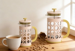Set per Caffè French Press 350ml/1000ml con Tazze in Vetro Rosa, Regalo Romantico per Coppie per San Valentino - Product Image 5