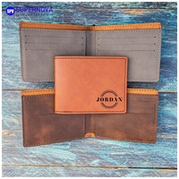 Portefeuille homme bifold en similicuir gravable au laser, vente en gros, portefeuilles en cuir PU vierges pour gravure laser, pour cadeaux d'affaires personnalisés
