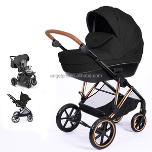 <span class=keywords><strong>Poussette</strong></span> de siège de voiture de vélo en or vente directe d'usine EN1888-1:2018 + A1:<span class=keywords><strong>2022</strong></span> <span class=keywords><strong>poussette</strong></span> de bébé 3 en 1 - Product Image 1