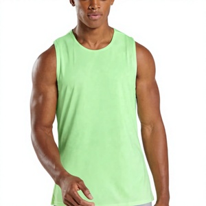2026 Men's High Quality Seamless Quick Dry 100% Polyester Workout Tank Top Solid Color 3D Muscle Cut <b>Stringer</b> Gym Sleeveless XL - Product Image 1
