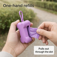 Distributeur et support portable de sacs à déjections canines en silicone avec styles capsule, os et pot
