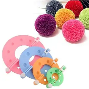 4 Maten Plastic Pompom Maker Fluff Ball Wever Diy Breien Craft Garen Naaien Gereedschap Pom-Pom Maker