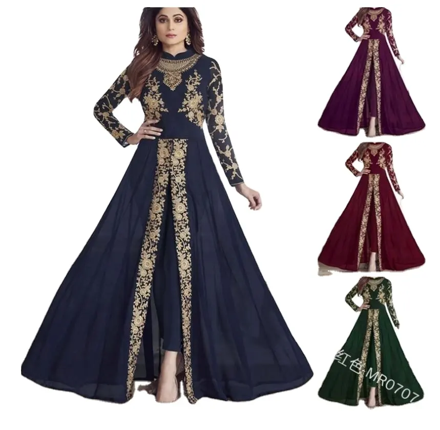 Vestido de gasa de duba para mujer, musulmana de dos piezas de duba túnica, suelta, Oriente Medio, islámico, Dubai, 2021