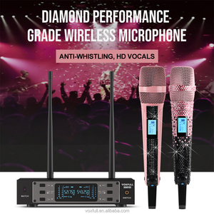 ไมโครโฟนไร้สาย VOXFULL SKM9100 รุ่น Bling ดีไซน์คริสตัลเพชร UHF สำหรับร้องเพลง ปาร์ตี้คาราโอเกะ และงานแสดงสด พร้อมหัวต่อ XLR - Product Image 1