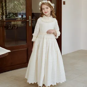 OEM 2024 ragazze mezza manica abito casual primavera pizzo dolce abbigliamento per bambini 3-14 anni vestiti vestiti per bambini