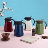 Jarra Térmica Aislada para Café con Asa y Tapa, Servidor de Bebidas Calientes Reutilizable para el Hogar, Uso Diario, Hotel y Comedor
