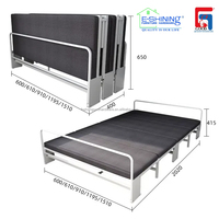 Lit escamotable E-SHINING avec cadre en acier, design pliable pour petit bureau, appartement, maison, salle d'étude
