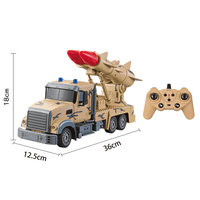 Ensemble de camions militaires télécommandés 2,4 G à 10 canaux |   Lance-missiles à l'échelle 1:24 Jouets fusées Portée de 30 m Suivez-moi Prêt à l'emploi