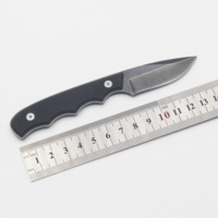 Petit couteau de survie noir pour le camping en plein air, mini couteau de cou avec étui Kydex