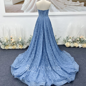 Vestido de Tul Hx207 para Graduación, Largo, con Hombros Descubiertos, Vestido de Noche Formal para Mujer, Estilo Sirena con Encaje, Vestido de Gala Jancember - Product Image 2