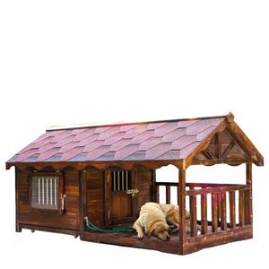 Casa para Perros de Madera Maciza Carbonizada, Impermeable, Transpirable, para Exteriores, para Perros Medianos/Grandes, para Todas las Estaciones - Product Image 1