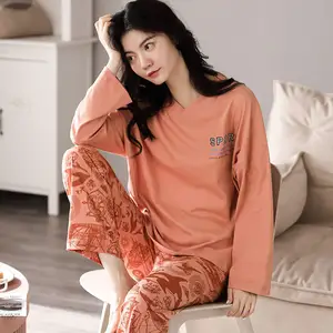 Cartoon Print Pijamas China Leverancier Lange Mouwen Katoen Nachtkleding Pijamas Por Burgemeester Pyjama