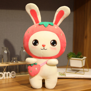 Zaino in Peluche a Forma di Coniglio Cartone Animato Personalizzato per Ragazze, <span class=keywords><strong>Cuscino</strong></span> Creativo Ricamato a Frutta Antistress in Cotone PP, Vendita all'Ingrosso - Product Image 2