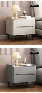 Mesa de Noche de Madera Maciza de Color Personalizado con 2 Cajones, Resistente a los Arañazos, Moderna, para Dormitorio o Sala de Estar - Product Image 2