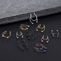 Anneau de nez en acier chirurgical sans perçage, clip de septum, faux piercing, anneaux de septum en fer à cheval