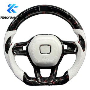 Volante Deportivo de Fibra de Carbono Forjado con LED Estilo Blanco para <span class=keywords><strong>Honda</strong></span> Accord Sport EX EX-L LX <span class=keywords><strong>Touring</strong></span> CV1 CV2, Interior 2018-2022 - Product Image 6